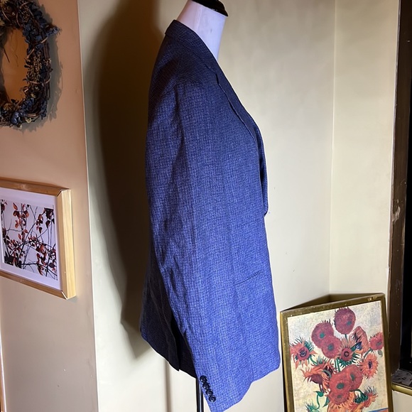 BONOBOS Size 44R Finest Italian Wool Suit Jacket Athletic Fit MARZOTTO MiniPlaid - Picture 5 of 16